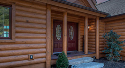 Log home custom designed near Fontana Wisconsin
